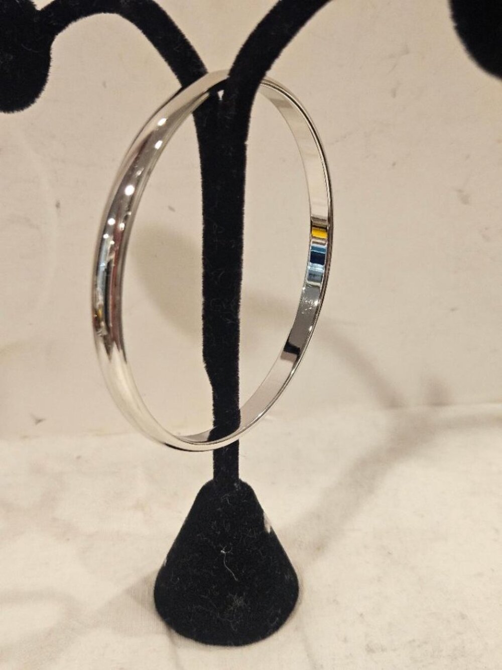 VINTAGE MONET Silver Toned High Polish Stacking Bangle Size M 21.9g